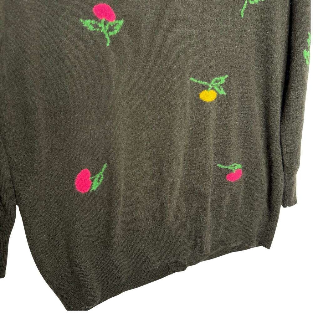 J. Crew Flower Bud Cashmere Button Down Boyfriend Cardigan Sweater Small Cherry - Picture 6 of 7